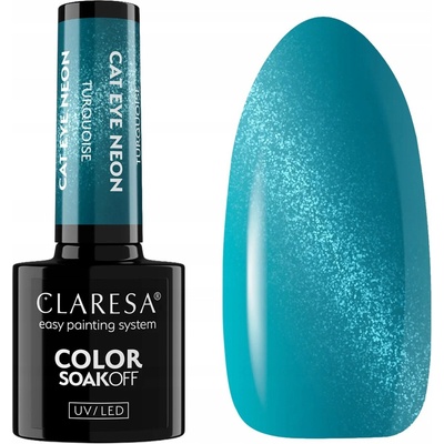 CLARESA Gél lak CAT EYE NEON Turquoise 5 g