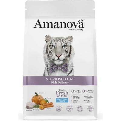 Amanova Cat Sterilised White Fish & Pumpkin GF 1,5 kg