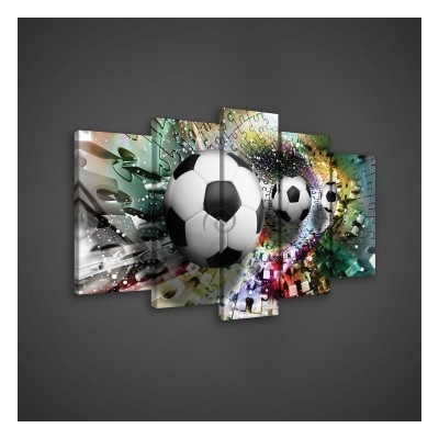 Obraz na plátne viacdielny - OB3525 - Futbalová lopta 100cm x 60cm - S17