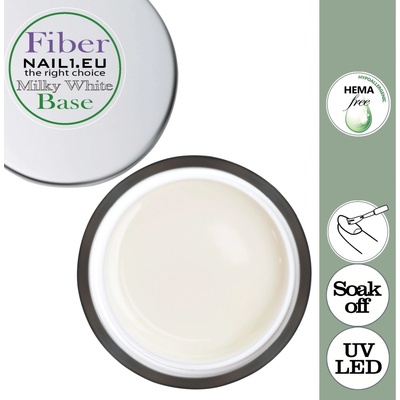 Nail1 Fiber Base Milky White sklo-vláknem 40 g