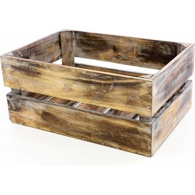 VINTAGE DIVERO Drevená debnička hnedá - 51 x 36 x 23 cm