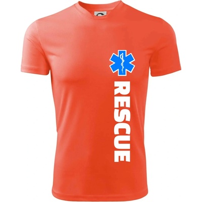 Rescue pre záchranárov tričko neónová oranžová