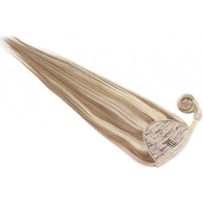 Clip in culík z pravých lidských vlasů rovný 60cm světlý melír