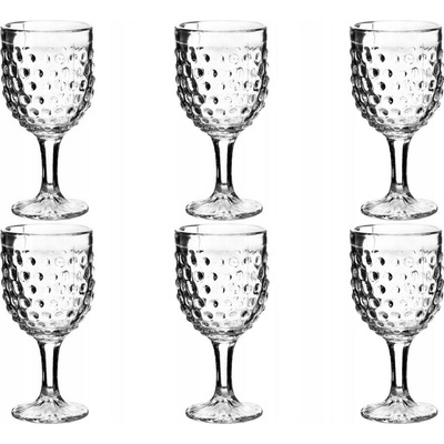 Design Skleničky na bílé víno skleničky červené víno skleničky na vodu Affek Elise Dots bezbarvé 6 x 280 ml