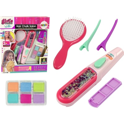 LEAN Toys Sada na barvení vlasů s žehličkou a melíry 6 barev pro děti od 5 let
