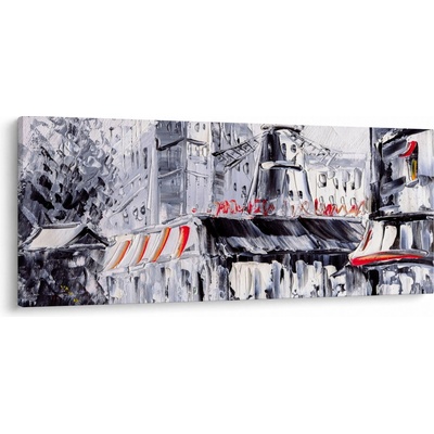 Obraz - Ulice v Paříži, olejomalba, jednodílný 120x50 cm