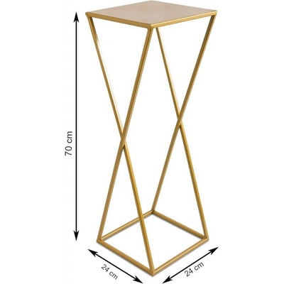 DekorStyle Stojan na kvety ESPIRAL 70 cm zlatý