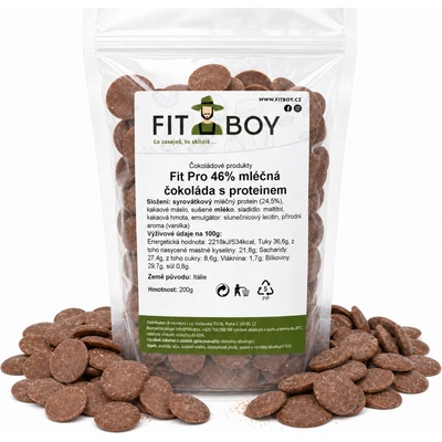 Fitboy FitPro 46% mliečna čokoláda s proteínom 200g