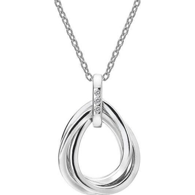Hot Diamonds Strieborný náhrdelník s diamantmi trio teardrop DP779