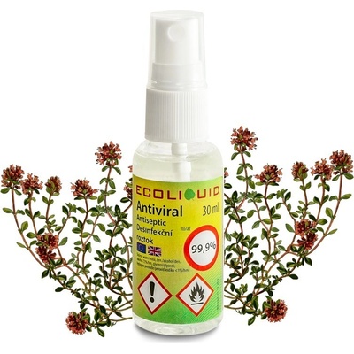 Ecoliquid Antiviral dezinfekce na ruce sprej tymián 30 ml