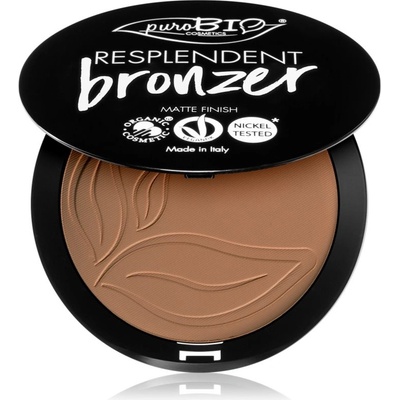 puroBIO Cosmetics Resplendent bronzer s matným efektom 01 Pale brown 9 g