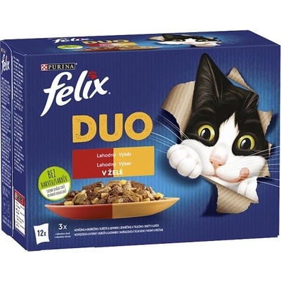 Felix Fantastic DUO kura a ľadvinky hovädzie a hydina morka a pečeň 12 x 85 g