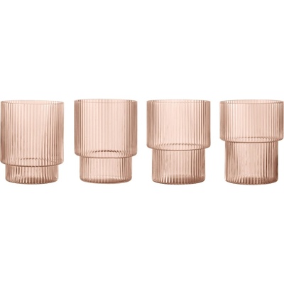 Ferm Living Sklenice Ripple Blush růžová barva 4 x 200 ml