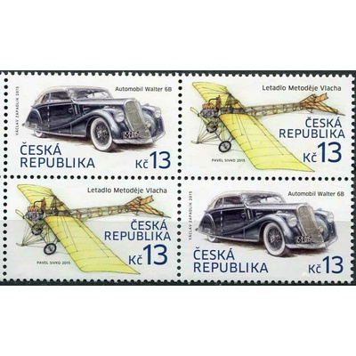 Česká pošta (2015) č. 838 - 839 ** - Česká republika - historické auto + letadlo (10)