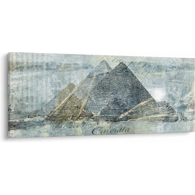 Obraz - Pyramídy v modrom filtri, jednodielne 120x50 cm