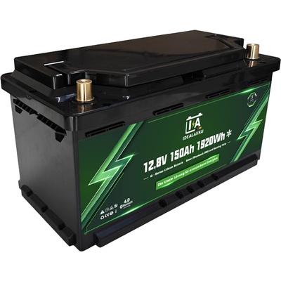❄️Idealakku IA-12-150H LiFePO4 12V 150Ah s ohřevem Bluetooth BMS DIN H8/LN5