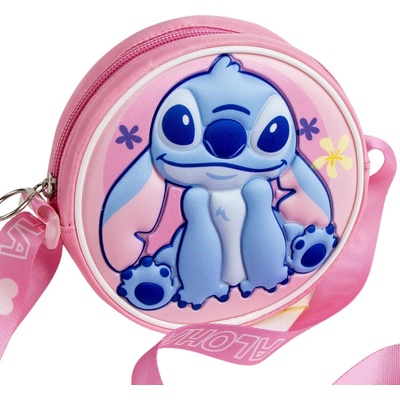 Cerda Dívčí 3D kabelka LILO A STITCH Aloha kulatá růžová