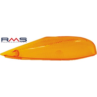 Sklo blinkru - pravé přední RMS 246470220 oranžová Homologace