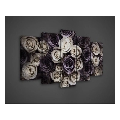 Obraz na plátne viacdielny - OB3534 - Čiernobiele ruže 100cm x 60cm - S17