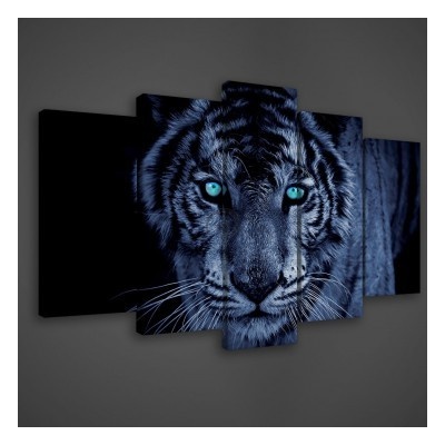 Obraz na plátne viacdielny - OB3425 - Čiernobiely tiger 100cm x 60cm - S17