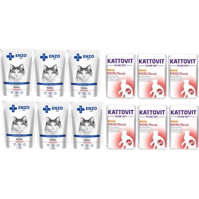 Kattovit Niere/Renal kuřecí 6x85 g + ENZO VET Renal 6x100 g