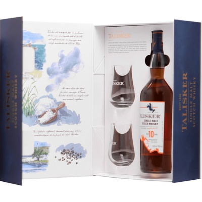 Talisker 10y 45,8% 0,7 l (dárkové balení 2 sklenice)