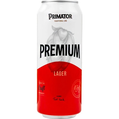 Primátor Premium světlý ležák 5% 0,5 l (plech)