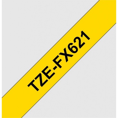 Brother TZEFX621 originálna páska do tlačiarne štítkov čierna tlač/žltý podklad laminovaná 8 m 9 mm flexibilná