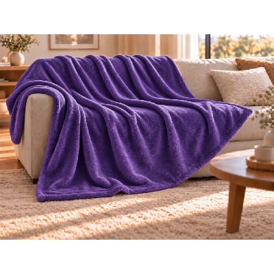 Textilomanie flanel deka SOFTIRA fialová 150x200