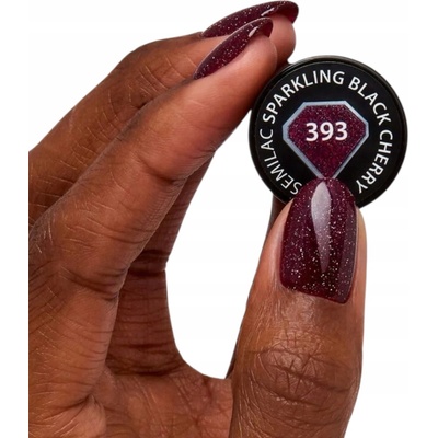 Semilac UV hybridní lak 393 Sparkling Black Cherry 7 ml