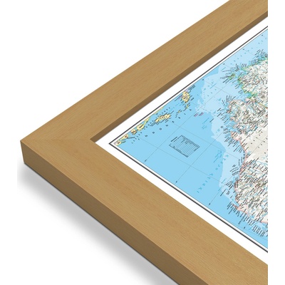 National Geographic Austrálie - nástěnná mapa Classic 75 x 70 cm Varianta: mapa v dřevěném rámu, Provedení: Pegi jádro ořechu