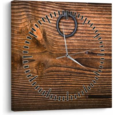Obraz textúry dreva (s hodinami), jednodielne 30x30 cm s hodinami