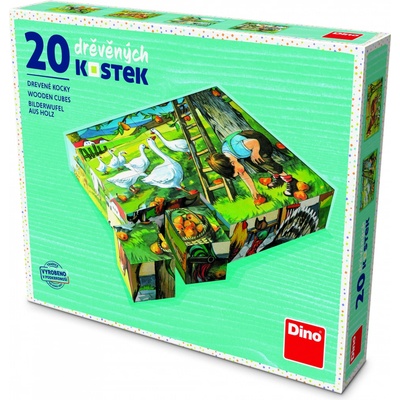 Dino obrázkové kostky Na statku 20 kostek