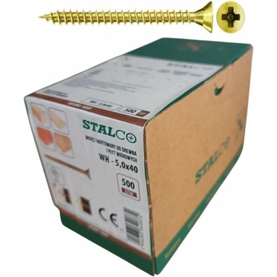 Skrutky samorezné 5x40 mm PZ2 celozávit – STALCO, 500 ks
