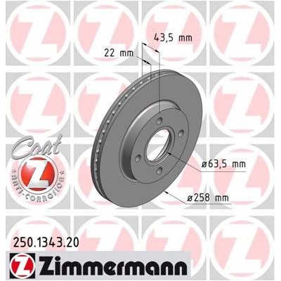 ZIMMERMANN Brzdový kotúč 250134320