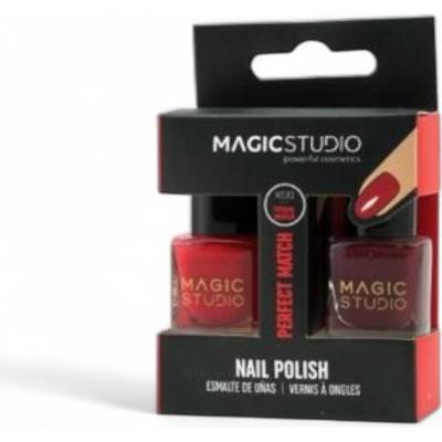 Magic Studio darčekový set 2 lakov na nechty Perfect Match červená/ tmavočervená