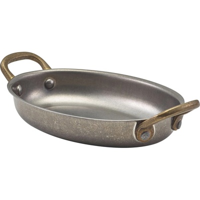 GENWARE Servírovací hrnec oválný, nerez Vintage, objem 0,35 l, výška 3 cm