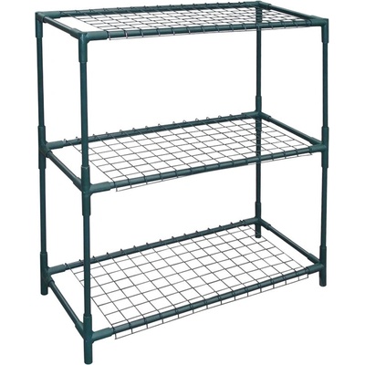 DEMA Kovový regál na kvety 72x33x75 cm, 3 police, tmavozelený