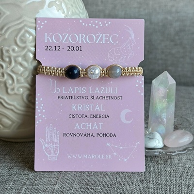 Marole náramek Kozoroh (Lapis Lazuli, Křišťál, Achát) 52748502237512