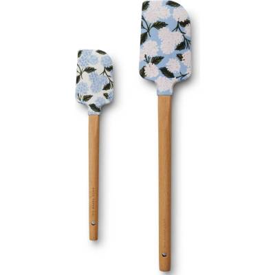 Rifle Paper Co. Silikonová stěrka Hydrangea – set 2 ks, modrá barva, sklo, plast