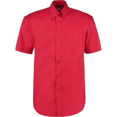 Kustom Kit pánská prémiová Oxford košile s krátkým rukávem v klasickém střihu K109 červená