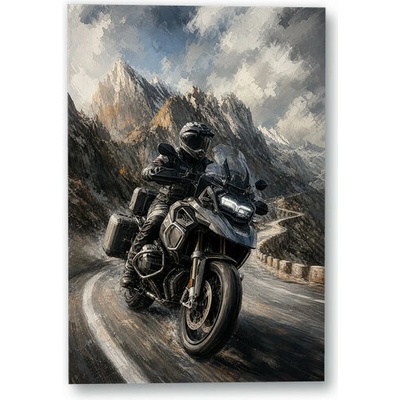 Plakát – Cestovní motocykl v horské zatáčce Bez rámu Ano Bez rámu 90 × 135 cm
