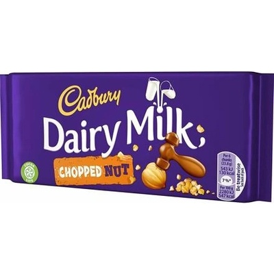 Cadbury mléčná čokoláda s nasekanými lískovými ořechy 95 g