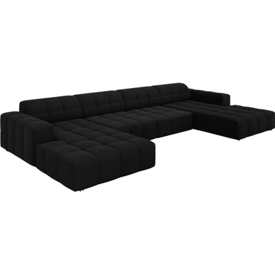 Cosmopolitan Design Černá sametová rohová do "U" Chicago 364 cm