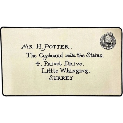 CurePink Harry Potter Letter of Acceptance Dopis o přijetí béžová 75 x 130 cm
