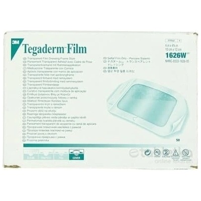 3M Tegaderm Filmové krytie transparent. s lepivým okrajom (1626W) 10x 12 cm 50 ks