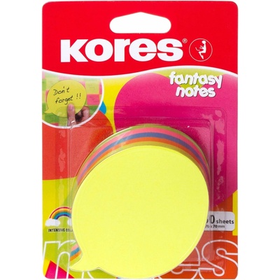 Kores Neónové bločky 70x70mm tvar bubliny / 250 lístkov, mix 5 farieb (48707)