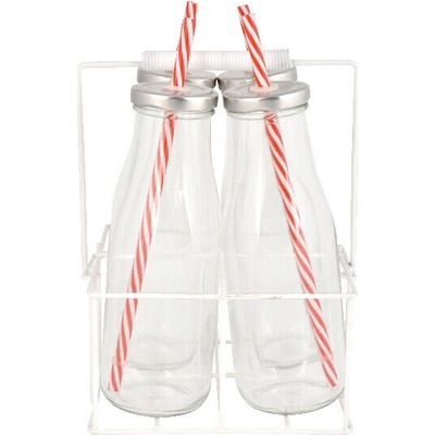 Nosič so sklenenými fľašami "SECRETS DU POTAGER" set 4ks, 17 x 16 x 24; 0,4 L (DOPREDAJ)|Esschert Design
