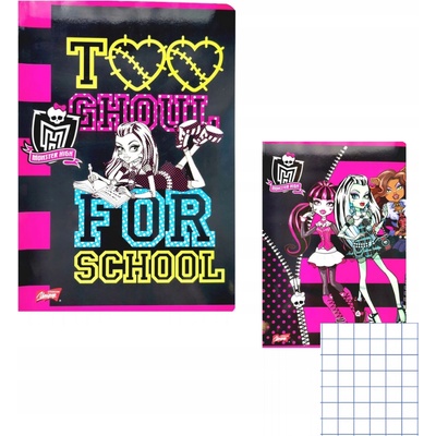 St. Majewski Kockovaný Monster High A5 s mriežkou