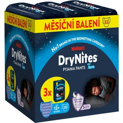 Huggies DryNites JUMBO box pro chlapce 13+ let 48-60kg 3x11ks – Hledejceny.cz